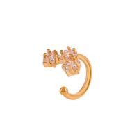 laiton Clip boucle d’oreille, étoile, Placage, bijoux de mode & pour femme & avec strass, plus de couleurs à choisir, protéger l'environnement, sans nickel, plomb et cadmium, 12mm, Vendu par PC