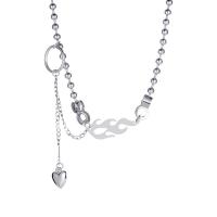 Zinklegering halskettingen, Zinc Alloy, Brand, silver plated, mode sieraden & uniseks, zilver, nikkel, lood en cadmium vrij, Lengte 43 cm, Verkocht door PC