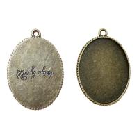 Zinc Alloy vedhæng Cabochon Setting, antik bronze farve forgyldt, oprindelige farve, 30x40mm, Solgt af PC