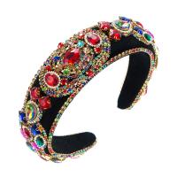 Hair Bands Cloth with Glass Rhinestone Baroque style & for woman Sold By PC