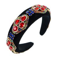 Hair Bands Velveteen with Glass Rhinestone Geometrical Pattern Baroque style & for woman Sold By PC