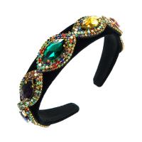 Hair Bands Cloth with Glass Rhinestone Geometrical Pattern Baroque style & for woman Sold By PC