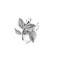 Sterling Silver smycken finger ring, 925 Sterling Silver, Leaf, Justerbar & för kvinna, silver, Säljs av PC