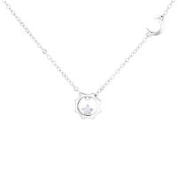 Kubieke Zircon Micro effenen Sterling zilveren ketting, 925 Sterling Zilver, plated, micro pave zirconia & voor vrouw, meer kleuren voor de keuze, Lengte Ca 16.93 inch, Verkocht door PC