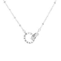 Zircone cubico Micro spianare collana dell'argento sterlina, 925 argento sterlina, with 1.96 inch extender chain, placcato, Micro spianare cubic zirconia & per la donna, nessuno, Lunghezza Appross. 15.73 pollice, Venduto da PC