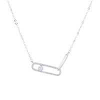 Collane d'argento sterlina, 925 argento sterlina, with 1.96 inch extender chain, placcato, per la donna & con strass, nessuno, Lunghezza Appross. 15.73 pollice, Venduto da PC