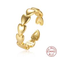 925 argento sterlina Anelli Cuff, Cuore, placcato, Regolabile & per la donna, nessuno, Venduto da PC