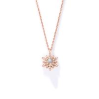 Zircon cubique Micro Pave collier en argent Sterling, argent sterling 925, avec 1.96 inch chaînes de rallonge, Plaqué de couleur d'or rose, pavé de micro zircon & pour femme, Longueur Environ 15.75 pouce, Vendu par PC