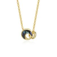 Collane d'argento sterlina, 925 argento sterlina, with conchiglia Abalone, with 1.96 inch extender chain, placcato, per la donna, nessuno, Lunghezza Appross. 15.75 pollice, Venduto da PC