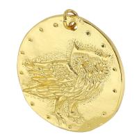 Brass Jewelry Pendants Round gold color plated fashion jewelry & DIY & for woman golden Approx 3mm Sold By Lot