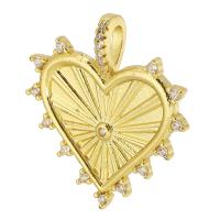 Cubic Zirconia Micro Pave Brass Pendant Heart gold color plated fashion jewelry & DIY & micro pave cubic zirconia & for woman golden Approx 3mm Sold By Lot