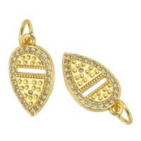 Cubic Zirconia Micro Pave Brass Pendant gold color plated fashion jewelry & DIY & micro pave cubic zirconia & for woman golden Approx 3.5mm Sold By Lot