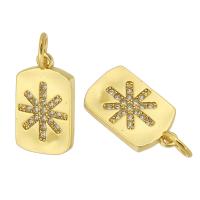 Cubic Zirconia Micro Pave Brass Pendant gold color plated fashion jewelry & DIY & micro pave cubic zirconia & for woman golden Approx 3.5mm Sold By Lot