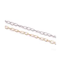 Messing ovale Kette, plattiert, DIY & Twist oval, keine, frei von Nickel, Blei & Kadmium, 3.50x5mm, verkauft von m