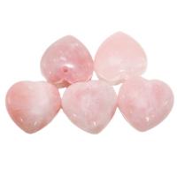 Naturlig Quartz Vedhæng, Rose Quartz, Heart, poleret, Unisex, lyserød, 45mm, Solgt af PC