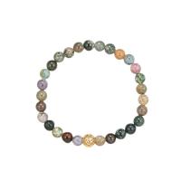 Pulseras de piedras preciosas, con metal, Esférico, chapado en color dorado, para mujer, color mixto, longitud aproximado 16 cm, Vendido por UD