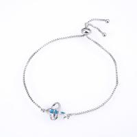 Cúbicos Circonia pulsera Latón Micro pavimenta, metal, con Ópalo, chapado, diferentes estilos para la opción & micro arcilla de zirconia cúbica & para mujer, más colores para la opción, libre de níquel, plomo & cadmio, longitud 11-22 cm, Vendido por UD