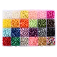 Perles en plastique ABS, Plastique ABS perle, avec Boîte en plastique, Rond, vernis au four, DIY & normes différentes pour le choix, couleurs mélangées, Vendu par boîte