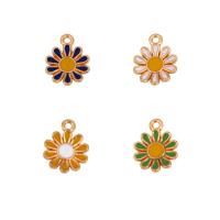 Zinc Alloy Enamel Pendants Flower gold color plated DIY nickel lead & cadmium free Sold By PC