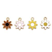 Zinc Alloy Enamel Pendants Flower gold color plated DIY nickel lead & cadmium free Sold By PC