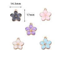 Zinc Alloy Enamel Pendants Flower gold color plated DIY nickel lead & cadmium free Sold By PC