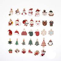 Zinc Alloy Christmas Pendants gold color plated Christmas Design & DIY & enamel & with rhinestone nickel lead & cadmium free Sold By PC