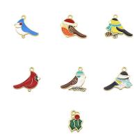 Zinc Alloy Enamel Pendants Bird gold color plated DIY nickel lead & cadmium free Sold By PC