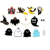 Moda Halloween Privjesak, Cink Alloy, zlatna boja pozlaćen, Dizajn za Noć vještica & možete DIY & različitih stilova za izbor & emajl, više boja za izbor, nikal, olovo i kadmij besplatno, Prodano By PC