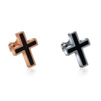 Titan stål örhänge, Cross, mode smycken & Unisex, fler färger för val, 9x14mm, Säljs av PC