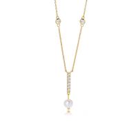 Zircon cubique Micro Pave collier en argent Sterling, Argent sterling 925, avec Shell Pearl, Placage, pavé de micro zircon & pour femme, plus de couleurs à choisir, 450mm, Vendu par PC