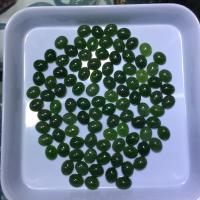 Hetian Jade cabochão, Oval, polido, DIY, verde, 9x11mm, Aprox 50PCs/Bag, vendido por Bag