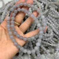 Hetian Jade collier, Rond, poli, unisexe, gris, 8mm, Longueur Environ 18 pouce, Vendu par PC