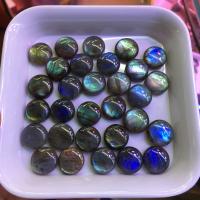 Labradorite cabochon, Rond, poli, DIY, gris, 13.7-14.5mm, Environ 50PC/sac, Vendu par sac