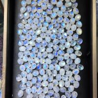 Moonstone cabochon, ovale, poli, DIY, blanc, 9x11mm, Environ 100PC/sac, Vendu par sac