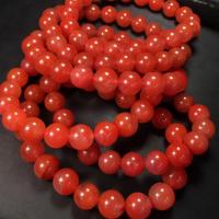 Yunnan agate rouge bracelet, Rond, poli, unisexe, rouge, 10mm, Longueur Environ 7.5 pouce, Vendu par PC