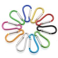 Aluminum Carabiner Μπρελόκ, Κράμμα αλουμινίου, DIY, μικτά χρώματα, 46x23mm, 10PCs/τσάντα, Sold Με τσάντα