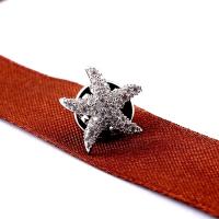 Cubic Zirconia Broche, Messing, Starfish, platin farve forgyldt, Micro Pave cubic zirconia & for kvinde, nikkel, bly & cadmium fri, 17mm, Solgt af PC