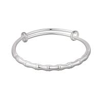 Messing Cuff Bangle, platin farve forgyldt, Justerbar & for kvinde, 58x5mm, Solgt af PC