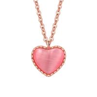 ottone collana, with pietra preziosa, with 1.96 inch extender chain, Cuore, placcato, per la donna, nessuno, Lunghezza Appross. 15.75 pollice, Venduto da PC