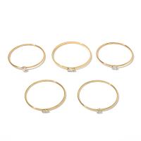 Zinc Alloy Bangle Smykker, guldfarve belagt, 5 stykker & Micro Pave cubic zirconia & for kvinde, 68mm,73mm, Solgt af sæt