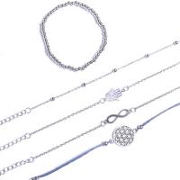 Bracciale in lega di zinco, lega in zinco, 5 pezzi & per la donna, colore originale, 19cm,17.5cm,18cm, Venduto da set