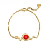 Bijoux bracelet en acier inoxydable, Acier inoxydable 304, avec 1.96 inch chaînes de rallonge, serpent, pour femme & avec strass, plus de couleurs à choisir, Longueur Environ 6.7 pouce, Vendu par PC