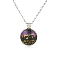 alliage de zinc collier de chandail, Placage de couleur platine, Halloween Design & différentes couleurs et motifs pour le choix, 27x35mm, Longueur Environ 23.62 pouce, Vendu par PC