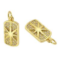 Cubic Zirconia Micro Pave Brass Pendant gold color plated fashion jewelry & DIY & micro pave cubic zirconia & for woman golden Approx 3mm Sold By Lot