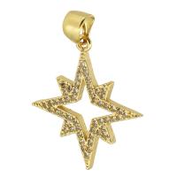 Messing hanger met micro-paved kubieke zirconia's, gold plated, mode sieraden & DIY & micro pave zirconia & voor vrouw, gouden, 20x22x2mm, Gat:Ca 4mm, 10pC's/Lot, Verkocht door Lot