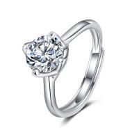 Cubique anneau en laiton Circonia Micro Pave, Placage de couleur platine, Réglable & bijoux de mode & pavé de micro zircon & pour femme, 16x7mm, Vendu par PC