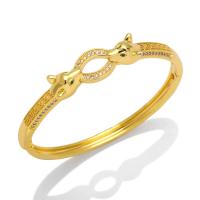 Cilindrata Zircone Bracciale in ottone micro pavimenta, Placcato oro 18K, stili diversi per la scelta & Micro spianare cubic zirconia & per la donna, dorato, assenza di nichel,piombo&cadmio, 62x11mm, Venduto da PC