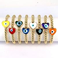 Blogos akies Juvelyrika Apyrankės, Žalvarinis, su Lampwork, Evil Eye, 18K paauksuotas, moters, daugiau spalvų pasirinkimas, nikelio, švino ir kadmio nemokamai, Ilgis 6.7 Inch, Pardavė PC