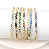 Bracelet Evil Eye bijoux, laiton, Mauvais œil, Plaqué or 18K, pour femme & émail, plus de couleurs à choisir, protéger l'environnement, sans nickel, plomb et cadmium, Longueur 7.1 pouce, Vendu par PC