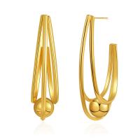 Brass Stud Earring 18K gold plated fashion jewelry & for woman golden nickel lead & cadmium free Sold By Pair